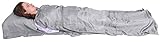 Marycrafts Seidenschlafsack Aus 100% Naturseide, Hüttenschlafsack Inlett Sommerschlafsack Aus Echter Seide 210 x 84 cm (Silber)