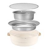 Fyrdyn Holzkohlegrill - Tragbarer Grill 32 Cm Mit Antihaft | Tragbarer Holzkohle Grill | Für Tischgrill Fleisch Outdoor Kochen Terrasse Balkon Camping und Einsteiger