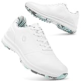 Ifrich Professionelle Golf-Sneaker für Damen, spikeless Golfschuhe, Outdoor-Golf-Trainings-Sneaker, Damen-Golf-Walking-Schuhe, weiß / blau, 40 EU Weit