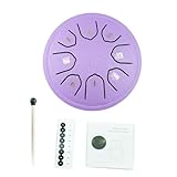Stahlzungentrommel, 11,4 cm, 8 Noten, C-Tasten, gestimmtes Percussion-Instrument, Handpan-Trommel, Musik-Tamburin-Trommel mit Schlägeln