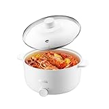 OLEGA Elektrischer Hot Pot 3L Elektrische Pfanne, antihaftbeschichtet, selbstheizender Elektropfanne Kochtopf für Steak, Shabu Shabu, tragbare Pfanne, multifunktional, Fonduetopf für Spaghetti Eier