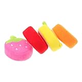 DECOMELODY 4 Stück Teiliges Fruchtigen Formen Weiche Hautfreundliche Schwämme in Erdbeer Orangen Apfel Zitronendesign Reiche Schaumbildung für Spielerisches Duschen und Badspaß