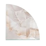 Funkenschutzplatte für Kamin 100x100 cm Hartglas Glasboden Stilvollem Motiv Dekorative Glasbodenplatte Hitzeschutz Quadrant Schutzplatte Elegantes Design - Natursteinmuster