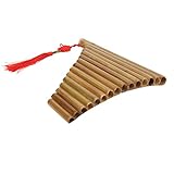Panflötenflöte, G-Taste, traditionelle chinesische Panflöten aus natürlichem Bambus, leicht zu erlernen, mit Reinigungswerkzeugen zum Spielen(Rechte Hand) Musikinstrumente spielen