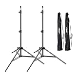 EMART 210cm Lichtstativ Stabil Lampenstativ Aluminium-Stativständer Licht Stativ tragbares Beleuchtungsstativ 5 kg Traglast, 1/4 Zoll Schraube Light Stand für Studio Kits, Softbox-2 Stück