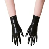 HDFHDF 1 Paar Kurze-Latexhandschuhe Schwarz Rollenspiel Sexy Eng Tanz, Wein, Party, Nacht