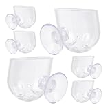 Alasum 6 Stück Teiliges Aquarium Futterbecher aus Klarem Acryl mit Saugnäpfen Stabiler Fischfutterhalter für Aquarien Verhindert Futtermittelverteilung als Fischfutterspender und