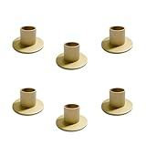 ALULU 6 Stück Gold Kerzenständer Klein, Kerzenhalter Stabkerze Gold, Metall Goldene Stabkerzenständer für Stabkerze Weihnachts, Schlafzimmer, Esstisch Tischdek