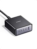 UGREEN USB C Ladegerät 65W GaN Netzteil 5-Port Desktop Ladestation 45W PPS Schnellladegerät Mehrfach kompatibel mit iPhone 16-8 Serien, Galaxy S25, S24, A15, Pixel 9, iPads, MacBook Air