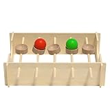 Holzautorampe Kugelbahn - Kugel-Sortierspiel | Kugelbahn Sensorik Spielzeug | Pädagogisches Labyrinth Inkl. Rahmen, Joystick & Kugeln, Für Kinder (Holz, $ pprox 30 imes 21 imes 8$ cm)