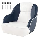 COSTWAY Bootssitz, Bootsstuhl mit dicker Schaumstoffpolsterung, wasserbeständigem PVC-Leder, Armlehnen, Steuerstuhl für Angelboote, Ausflugsboote, Schnellboote