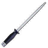 F. DICK Kochwetzstahl 25 cm (Griff ergonomisch, Wetzstahl, Oberflächenhärte über 65° HRC, Schleifwerkzeug für Kochmesser) 76541250, Grau