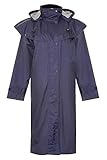 Langer Reitmantel für Damen, wasserdicht, volle Länge, navy, 40
