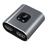 DP Splitter 2 Eingänge 1 Ausgang – Videoadapter aus Aluminium | Anschluss für Doppelbildschirm, PC, Monitor, Büro & Konferenz – stabile und schnelle Übertragung