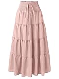 Adigaber Lang Rock Damen Chiffon Bohemien Einheitsgröße Maxirock Verstellbares Riemen Kleid Urlaub Sommerrock Strandkleider