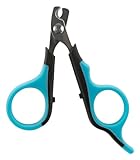 TRIXIE Krallenschere für kleine Hunde, Katzen, Kleintiere und Vögel - Edelstahl - gummierter Griff - 8 cm - schwarz/blau - 2373