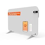Könighaus 450W Smart 𝗗𝘂𝗮𝗹-𝗜𝗻𝗳𝗿𝗮𝗿𝗼𝘁𝗵𝗲𝗶𝘇𝘂𝗻𝗴 𝐕𝟐 - Standgerät/Wandmontage - WLAN App-Steuerung mit Fernbedienung - Heizkörper inkl. Handtuchhalter, Standfüße & Befestigung Farbe: Weiß