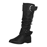 Elara Damen Stiefel Boots Schlupfstiefel Chunkyrayan JY1989 Schwarz-38