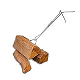 MaKen Kaminholzzange - Feuerstelle Zubehör für außen, Feuerstelle für Feuerstelle im Freien, Kaminzubehör, Holzgreifer Schwerlast, Feuerzange für Feuerstelle