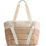 Axcone Tragetasche für Damen mit Reißverschluss,Gesteppte Tragetasche,Große Schultertasche Sporttasche mit Yogamatten-Gurten für Reisen und Sport(XQ03-KAKI)