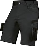 Uvex echor Arbeitsshorts - Kurze Arbeitshose - Herren-Cargohose - Stretch-Bund, Abriebfest & viel Stauraum - Schwarz - Gr. 50