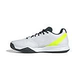 adidas Herren Courtflash Speed 2 Mens Tennis Shoes Tennisschuhe, Cloud White/Silver Metallic/Lucid Lemon, 45 1/3 EU
