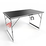 BigDean Multifunktionstisch klappbar + Stabiler Mittelstrebe 100x60 cm - höhenverstellbarer Campingtisch & Klapptisch – max. 30 kg belastbar