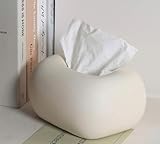 Baamur Keramik Kosmetiktücherbox Weiß Elfenbein, eleganter Taschentuchspender für Badezimmer, Wohnzimmer und Flur, dekorative Tissue Box, praktische Kosmetiktücher Aufbewahrung