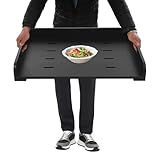 Susoso Abdeckplatte, Herdabdeckung aus Kiefernholz mit Bequeme Tragegriffe Anzahl von Kühlungslöchern 8 für Küchen 75x56x10cm Schwarz