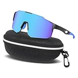 XIKAYA Sportbrille Herren Damen - Fahrradbrille - Radsportbrillen, Schnelle Brille - Sonnenbrille - UV400 Schutz - für MTB, Rennrad, Fahrrad, Ski, Laufen & Radfahren (Eisblau)