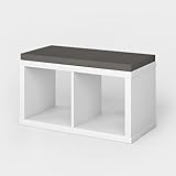 INWONA Kallax Regal Sitzauflage 76 x 39 x 4 cm Sitzpolster Sitzbank-Auflage Sitzkissen/Auflage für Sideboard als Sitzbank/unempfindlicher Bezug/Farbe GRAU ANTHRAZIT