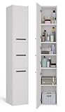 CDF Badezimmerschrank Hochschrank 30×30×170 cm – Weiß – Türen mit Soft-Close – freistehend/wandhängend – pflegeleichtes Badmöbel – modern
