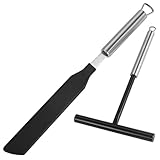 Crêpesverteiler und Spatel-Set aus Edelstahl und Nylon, T-förmiges Werkzeug, Teigbereiter-Zubehör für die Küche, Zuhause, Restaurant, Pfannkuchen – Crêpesverteiler