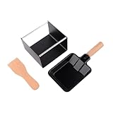 Fenteer Käse-Raclette-Set, Käse-Schmelzpfanne, tragbarer Holzgriff, Käse-Rotaster, Backblech, Käse-Raclette-Schmelzofen für Wurst-BBQ
