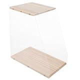 Veemoon Holz Schallplattenhalter Transparent mit Deckel CD Dvd Organizer Aufbewahrungsbox für Schreibtisch Vielseitiger Ständer für Bücher und Kassetten