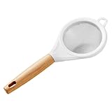 Garneck Feines Mehlsieb mit Ergonomischem Holzgriff Feinmaschiges Küchensieb für Backmehl Puderzucker und Gewürze Praktisches Mehlsieb zum Sieben und Backen Vielseitig Einsetzbar