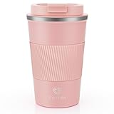 CS COSDDI Thermobecher- Isolierbecher, Edelstahl Travel Mug, 13oz/380ml Vakuum auslaufsicher Reisebecher mit Deckel, Autobecher, doppelwandig isoliert für Kaffee, Wasser und Tee, Kaffee-to-go Becher