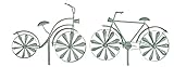 BURI Gartenstecker Fahrrad Antik-Grün Windrad Windspiel Gartendeko Beetdeko Dekorad