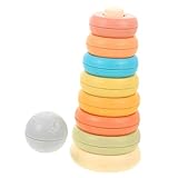 SKISUNO Farbenfrohes Stapelspielzeug aus freiem Silikon für Kleinkinder Fördert Kognitive Fähigkeiten Handliche für Unterwegs Pädagogisches Lernspielzeug für Junge Mädchen und Ab Jahr