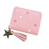 XPEX Geldbeutel mädchen,Geldbeutel Kinder, Nette Portmonee Kinder Portemonnaie Jungen mit Kartenhalter PU Leder Mini Geldbörse Kinder mit Quaste Reißverschluss für Kinder Teens Mädchen Frauen (A)