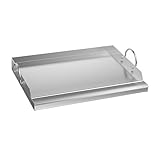 Edelstahl-Kochpfanne mit abnehmbaren Griffen, 58,4 x 40,6 cm, flacher Platteneinsatz für Grill, Camping, Partys, Kochen im Freien