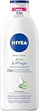 NIVEA Body Lotion Aloe & Pflege, Körpercreme mit Tiefenpflege Serum für 72h Feuchtigkeit, Körperlotion mit purem Hyaluron und Aloe Vera natürlichen Ursprungs(400 ml)