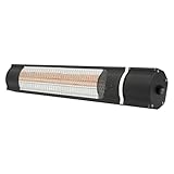 JAYEUW Infrarot Heizstrahler Wandheizstrahler 3-Heizstufen Infrarot-Heiztechnologie&Goldglas-Heizröhren Timer Funktion Terrassenstrahler mit Fernbedienung Draußen Infrarotwärme für Garten, Terrase