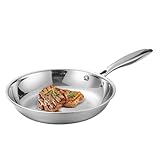 Premium Edelstahl Bratpfanne - Nicht beschichtete Induktionspfanne für Steak & Eier | Langlebiges Küchenkochgeschirr für das tägliche Kochen | Induktionskompatible Bratpfanne