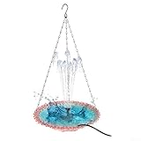 Solar-Springbrunnenpumpe, Solar-Vogeltränke, Outdoor-Gartendekoration, wetterfest, schwimmend, solarbetriebenes Springbrunnen-Set für Hinterhof, Terrasse, Vogelliebhaber (Rosa)