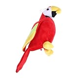 Toyvian Papagei Plüschpuppe in Papageienform Aus Plüschtieren Vogel Stofftier Papagei Stoffpuppe Entzückende Tierpuppe in Papageienform Kristallklar Rot