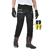 CBBI-WCCI Hombre Motocicleta Pantalones Moto Jeans Con Protección Motorcycle Biker Pants (DE/NL/SE/PL, Alphanumerisch, M, Regular, Regular, Schwarz)