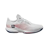 Wilson Damen KAOS Swift 1.5 Clay Tennis Shoe, White/Deja Vu Blue Red, 39 1/3 EU