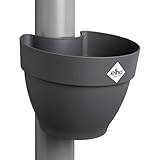 elho Vibia Campana Fallrohrpflanzgefäss 40 - Blumentopf für Regenrohr - vertikaler Garten - 100% recyceltem Plastik - Ø 21.6 x H 16.3 cm - Schwarz/Anthrazit