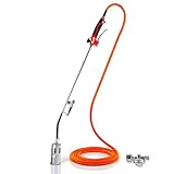 WALTER PROFESSIONAL Anwärmbrenner & Unkrautvernichter mit Piezo-Zündung, 1060 °C, chemiefrei, ideal für Unkraut, Moos, Bitumen, inkl. 5 m Propangasschlauch & Druckregler